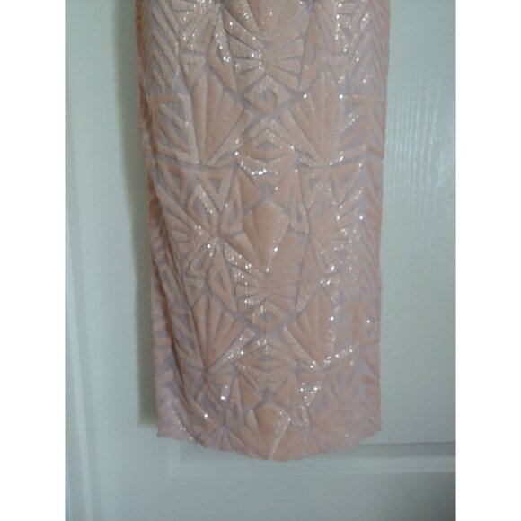 Dress The Population Glamorous Claire Sequin Strapless Feminine Shimmer S Midi - Picture 7 of 16